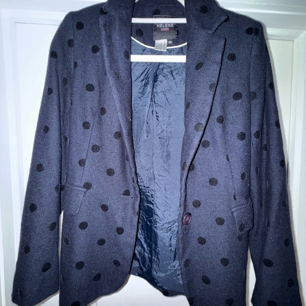 Navy Polka Dot Blazer